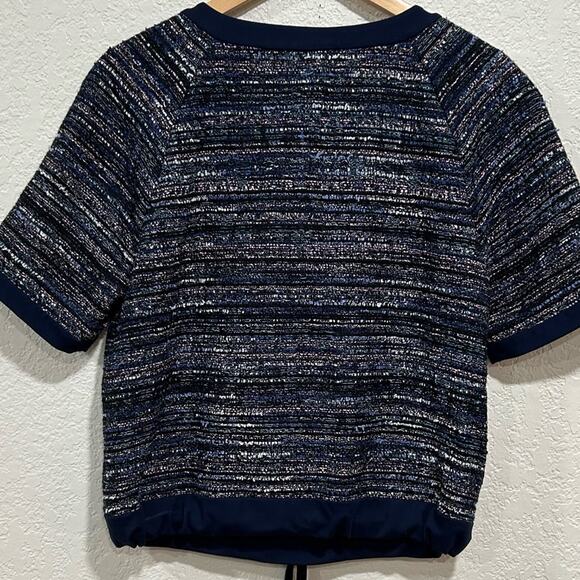Diane von frustenberg adela tweed short sleeve top womems size medium - Picture 10 of 12